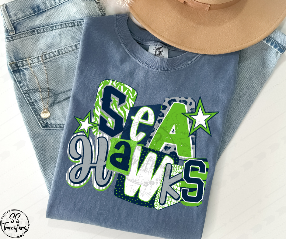 S Hawks Doodle Letters DTF Transfer