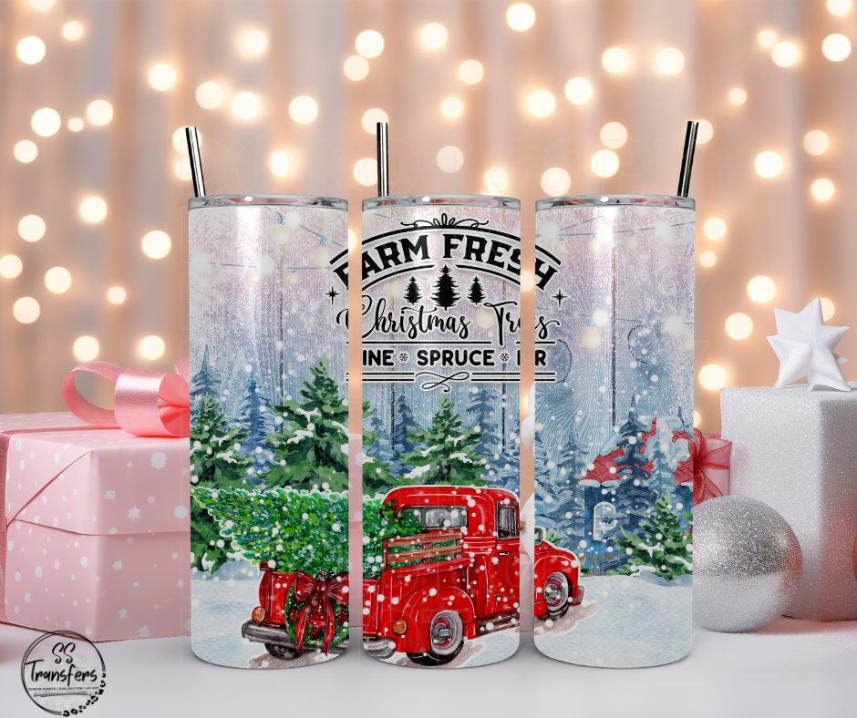 Farm Fresh Christmas Trees Sub Tumbler Transfer