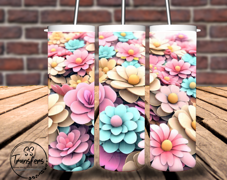 Multi Color Floral Sub Tumbler Transfer