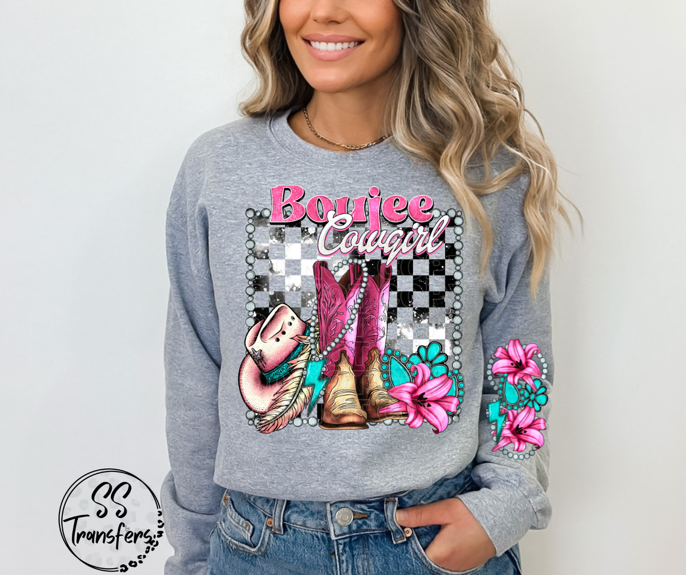 Boujee Cowgirl (w/Sleeve Option) DTF Transfer