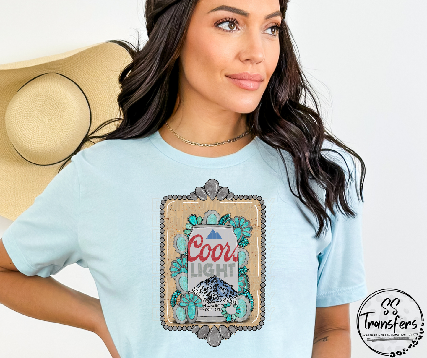 C Light and Turquoise DTF Transfer