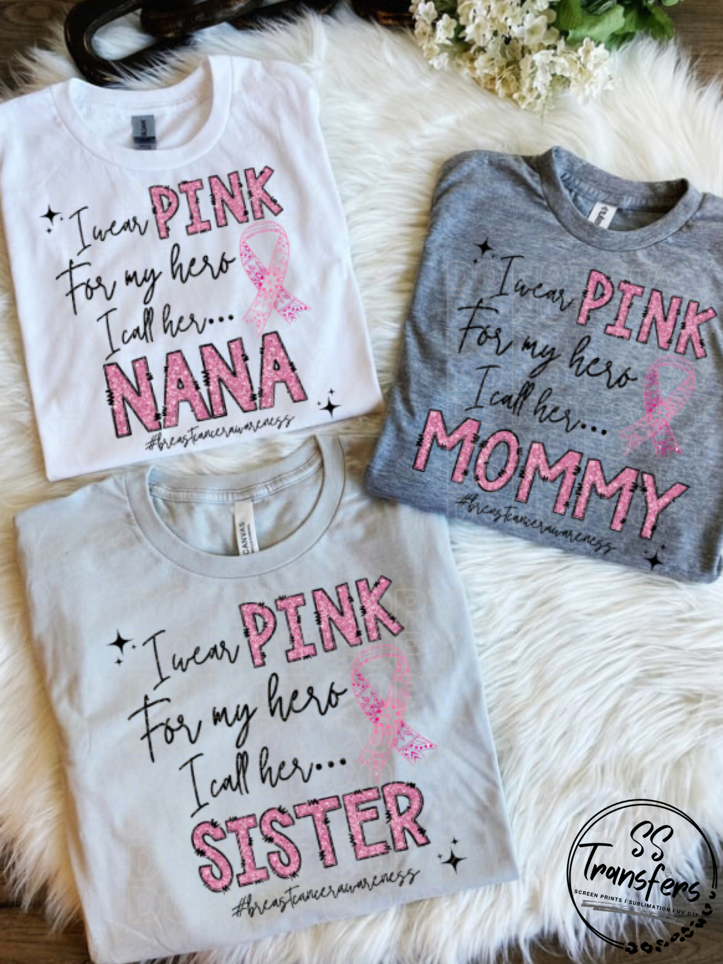 BC Pink Glitter My Hero….(multiple options) DTF Transfer