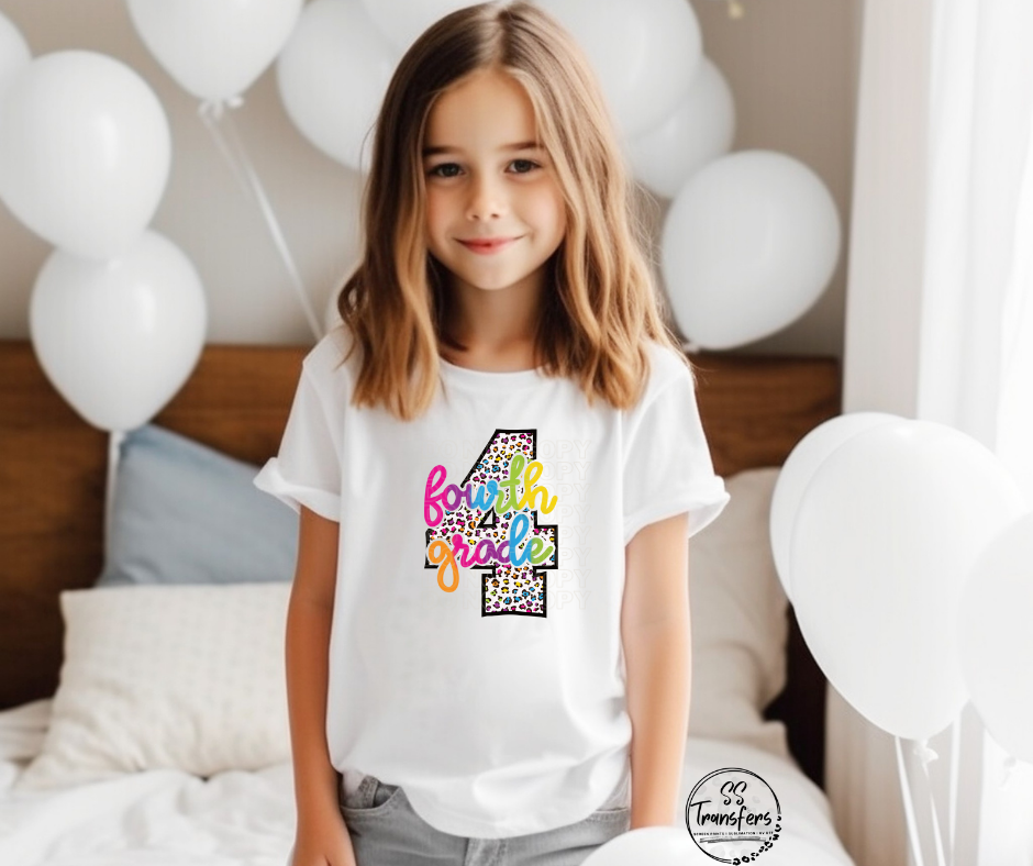 Leopard Rainbow (Pre School-5th grade) Kids DTF Transfer