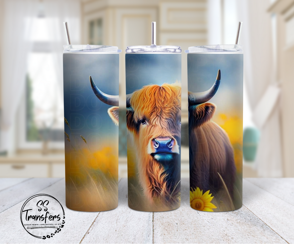 Floral Cow (Multiple Colors) Sub Tumbler Transfer