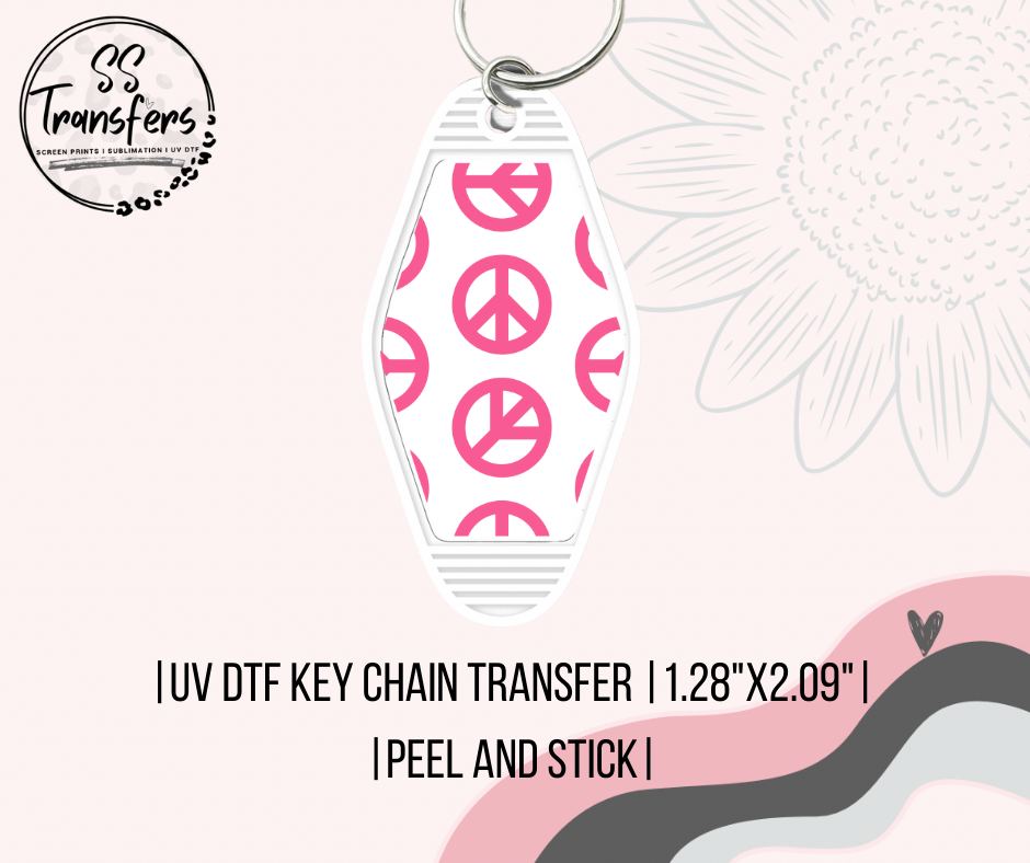 Peace Signs UV Motel Keychain