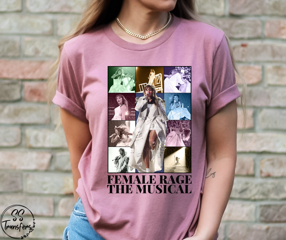 Female Rage Collage DTF Transfer