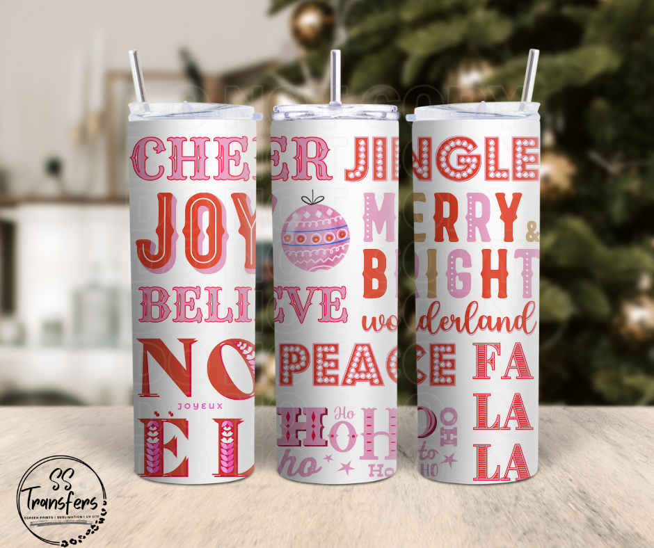 Merry & Bright Sub Tumbler Transfer