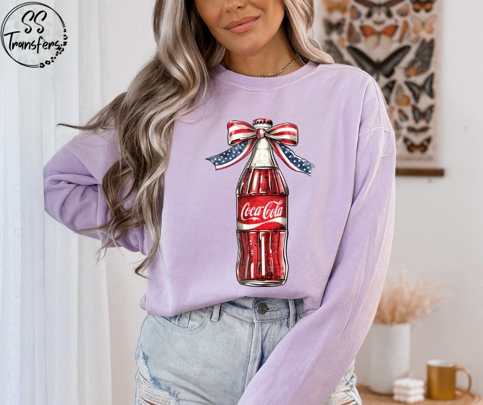 Patriotic Bow Soda DTF Transfer