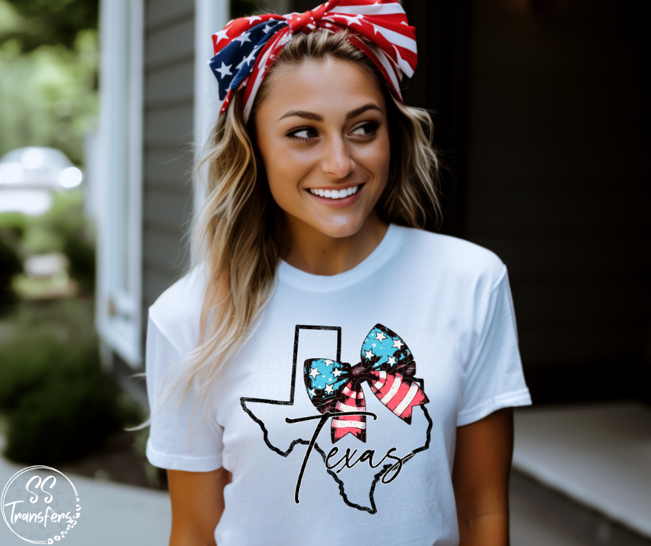 Patriotic Bow States DTF Transfer