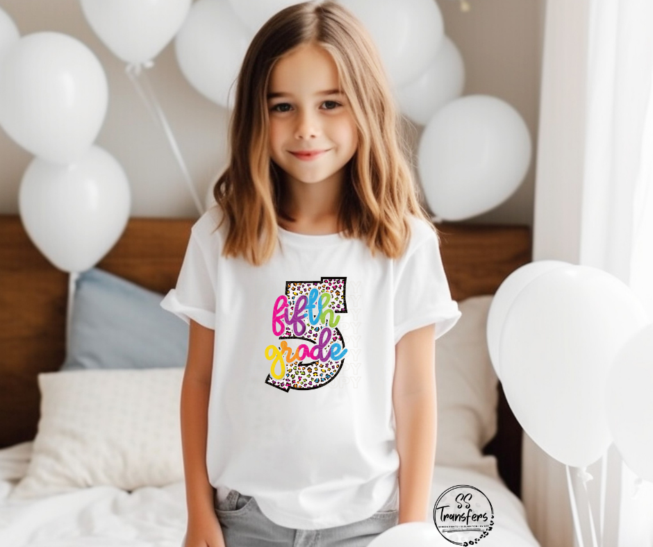 Leopard Rainbow (Pre School-5th grade) Kids DTF Transfer
