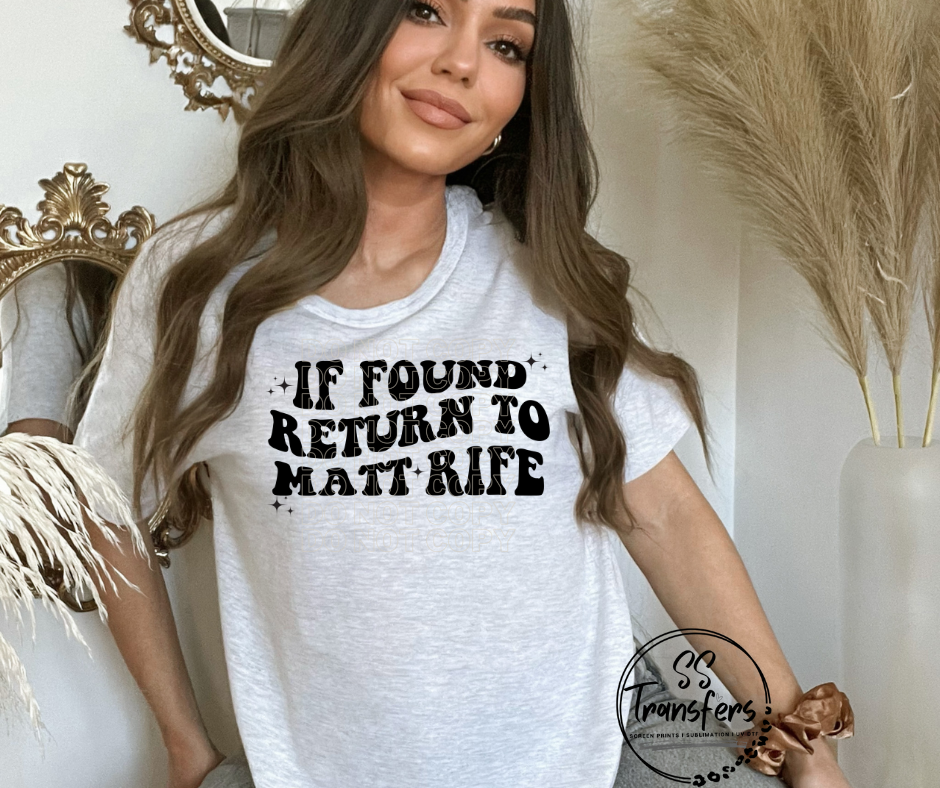 Return to Rife Screen Print Transfer