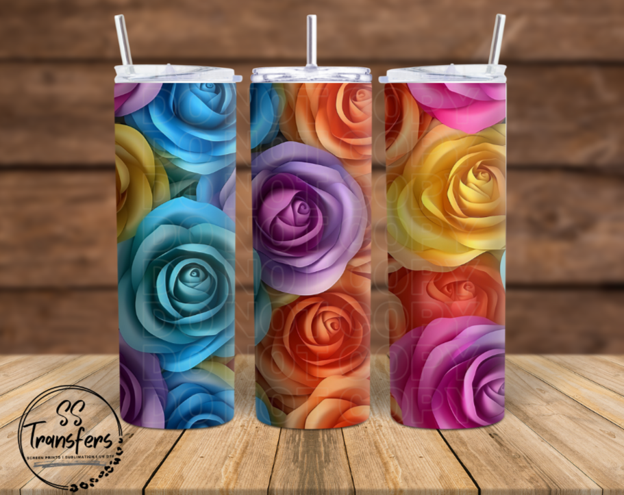 Colorful Roses (Multiple Colors) Sub Tumbler Transfer