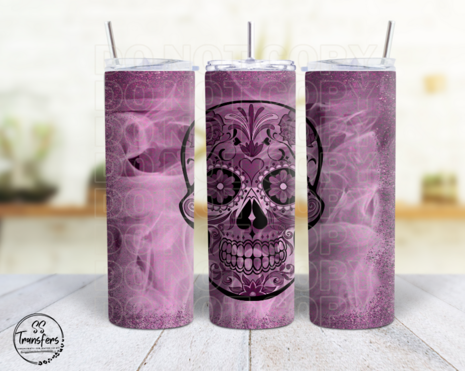 Purple Sugar Skull Sub Tumbler Transfer