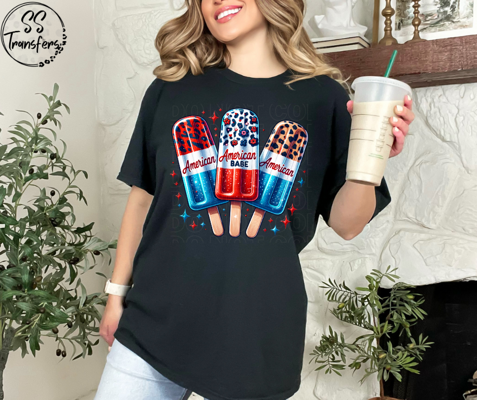 American Babe Popsicles DTF Transfer