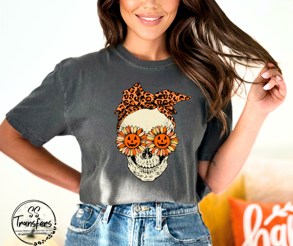 Cute Halloween Skull Head DTF Transfer