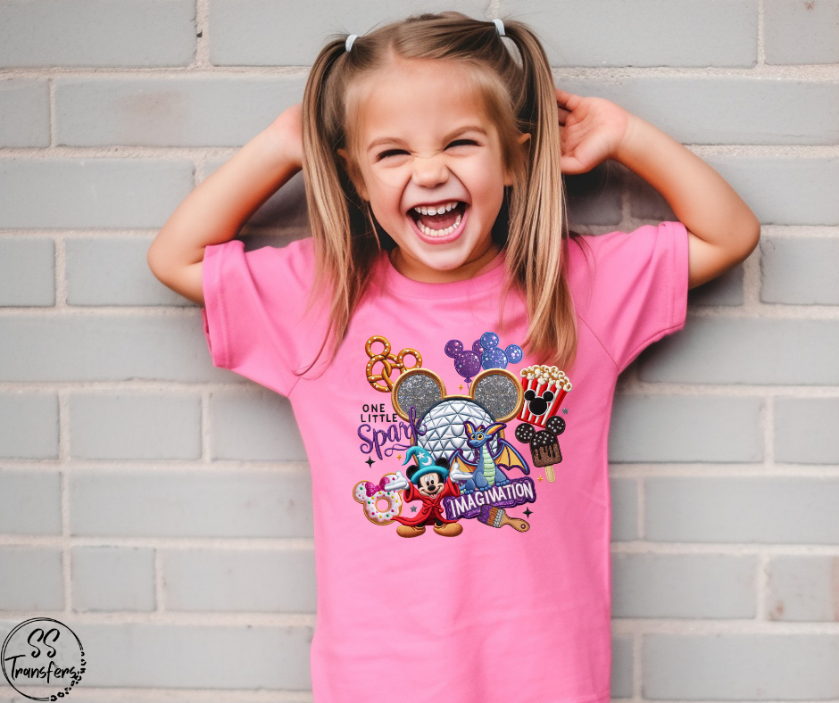 One Little Spark Faux Embroider DTF Transfer