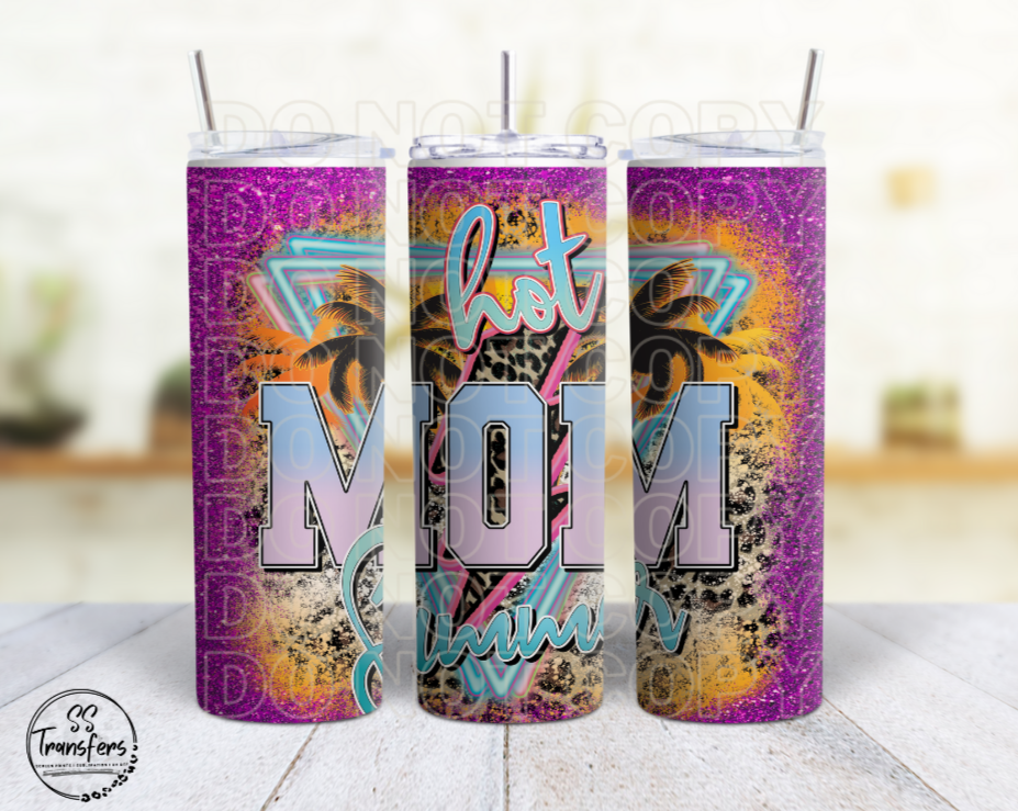 Hot Summer Mom Palm Trees Sub Tumbler Transfer