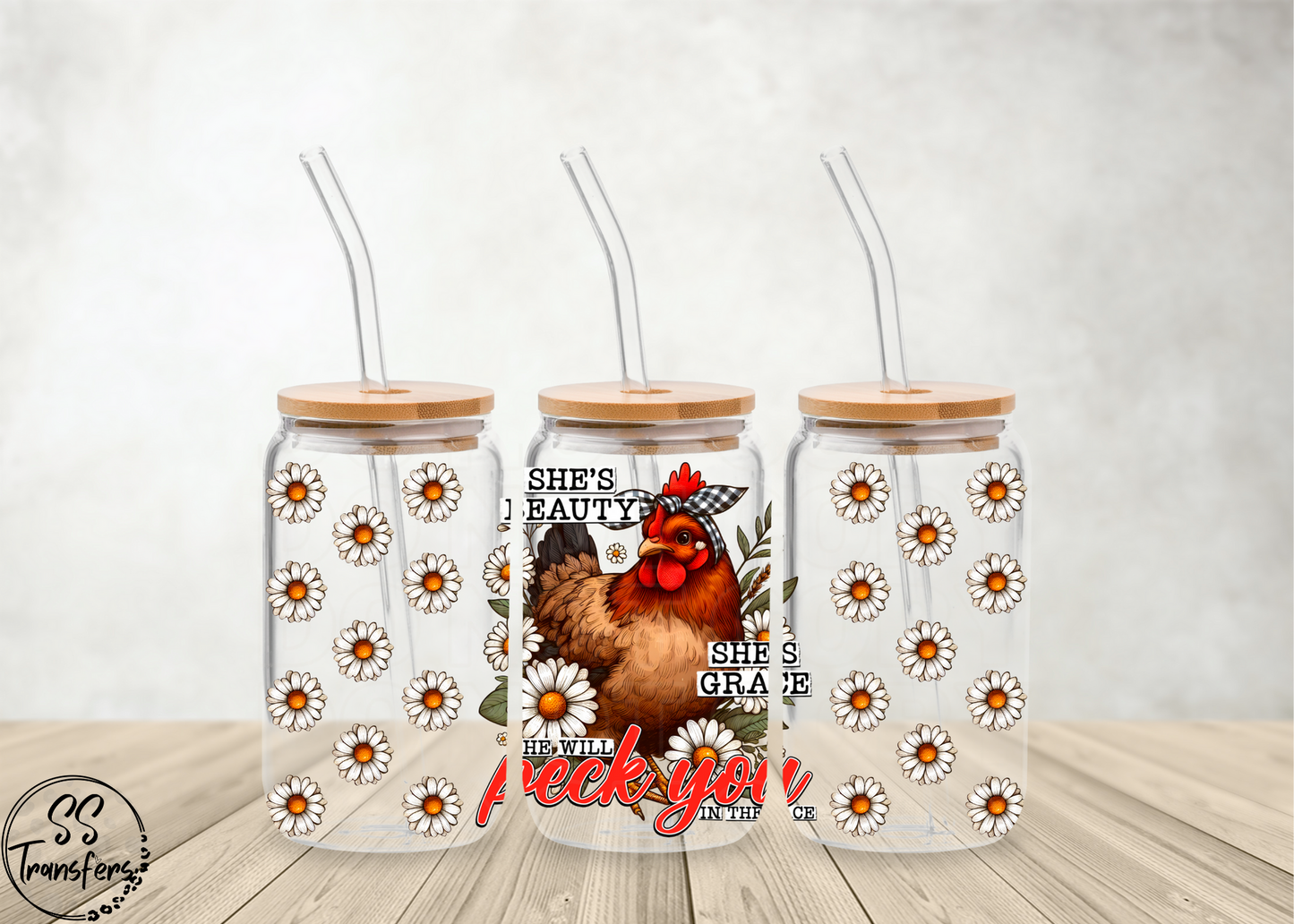 She Will Peck You In The Face Libbey UV Wrap