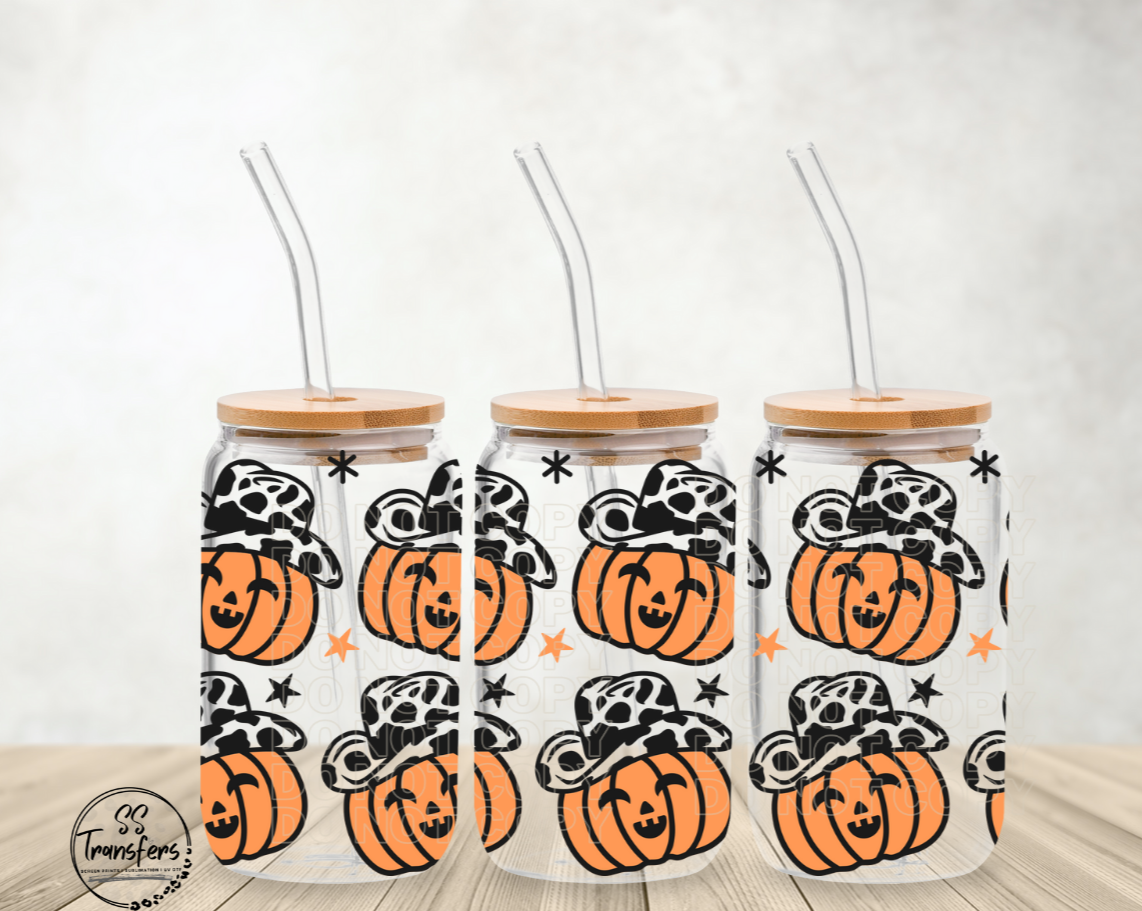 Cowboy Pumpkin Libbey UV Wrap