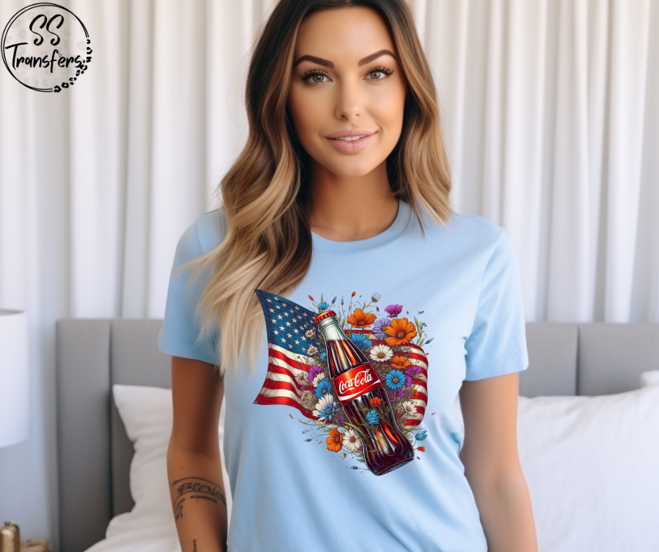 Flag, Flowers & Soda (Multiple Options) DTF Transfer