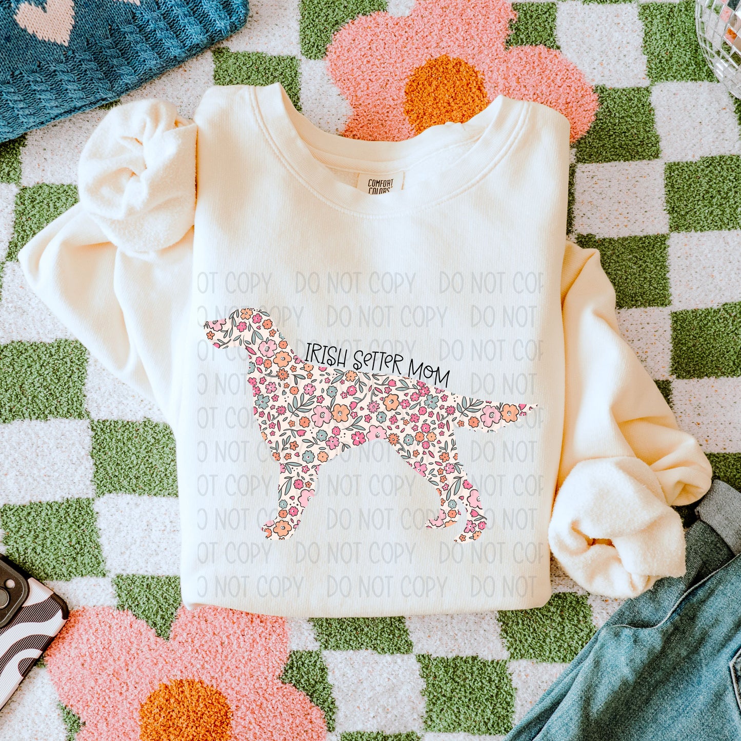 Dog Mom Floral (Multiple Breed Choices) DTF Transfer