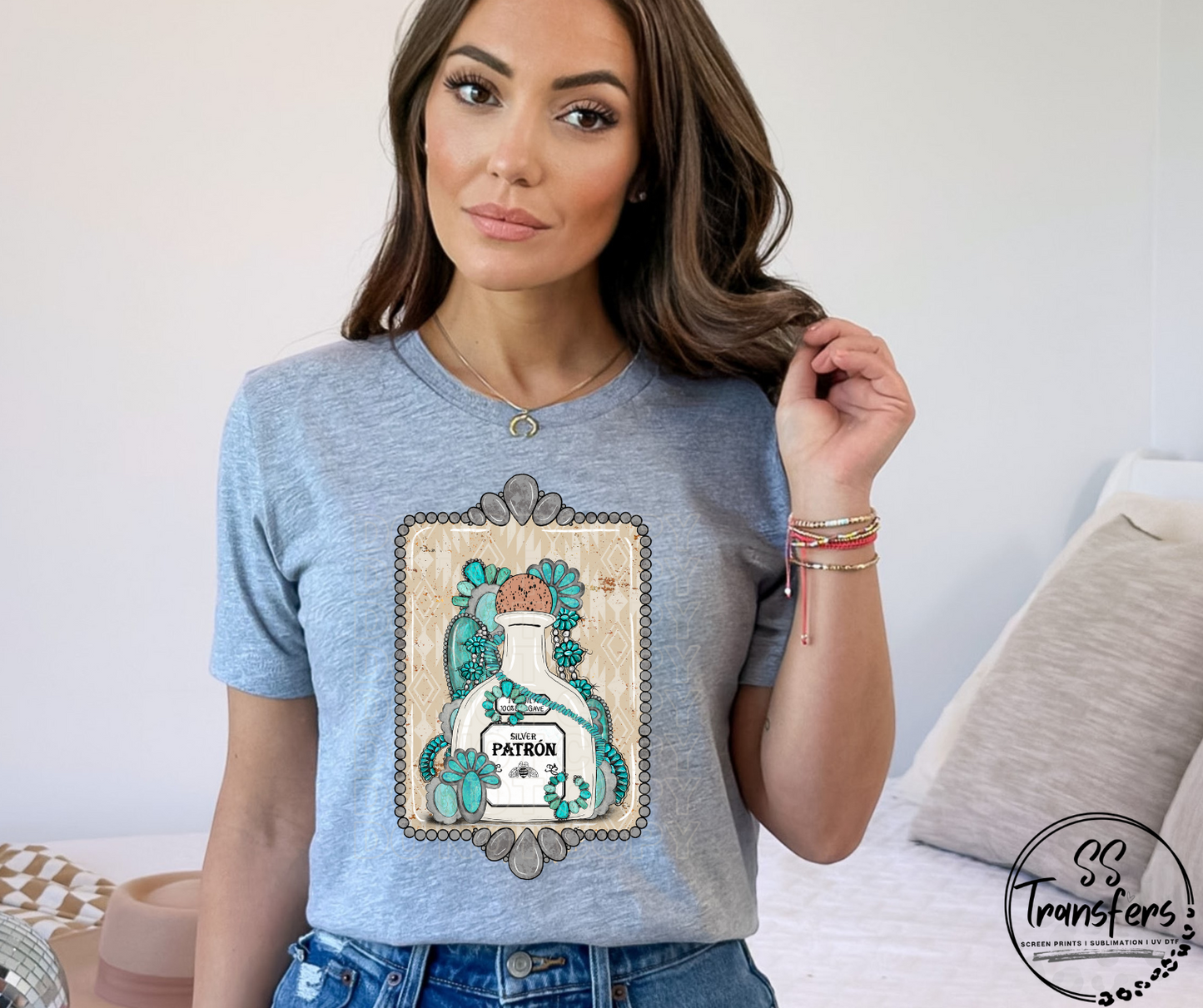 Tequila and Turquoise DTF Transfer