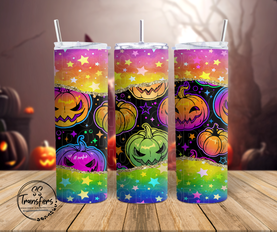 Rainbow Star Pumpkins Sub Tumbler Transfer