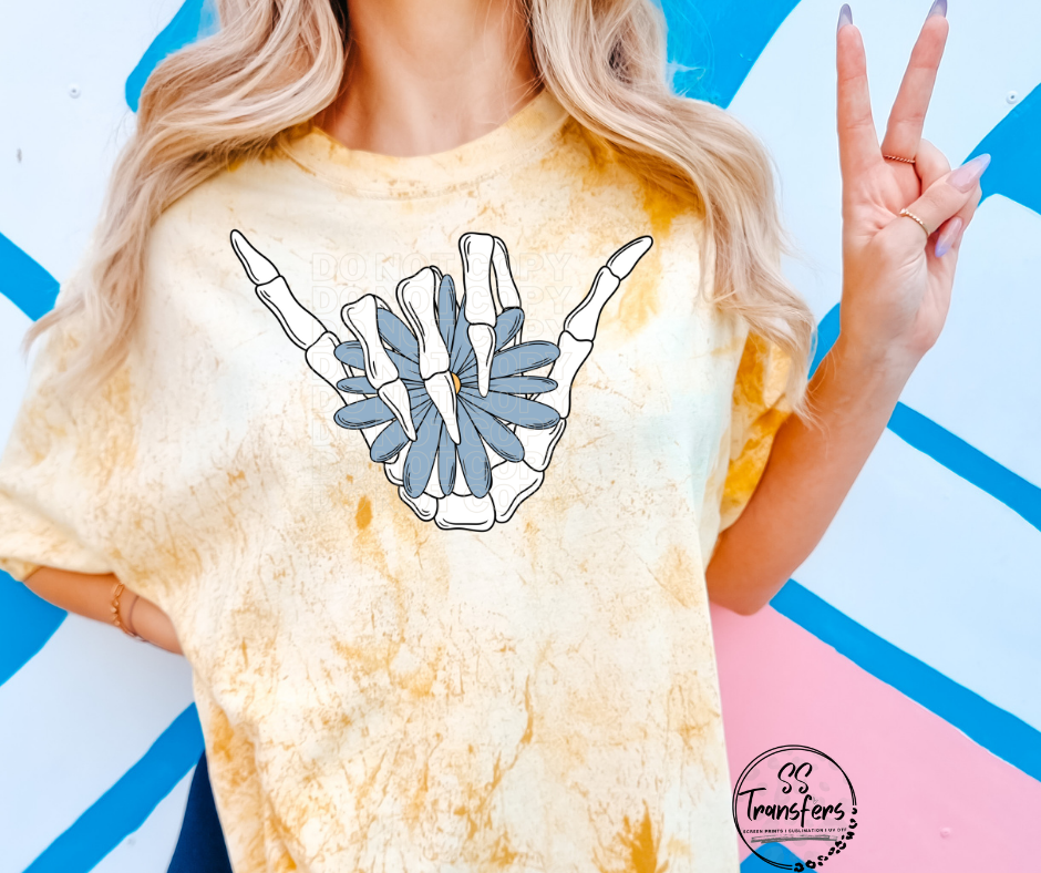 Hang Loose Skellie Flower DTF Transfer