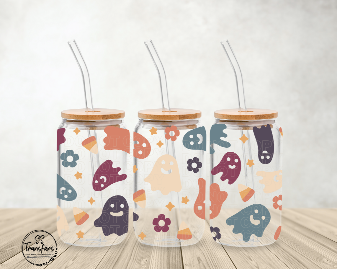Happy Ghosts Libbey UV Wrap