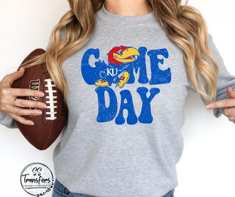 Vintage Game Day Uni of Kansas DTF Transfer