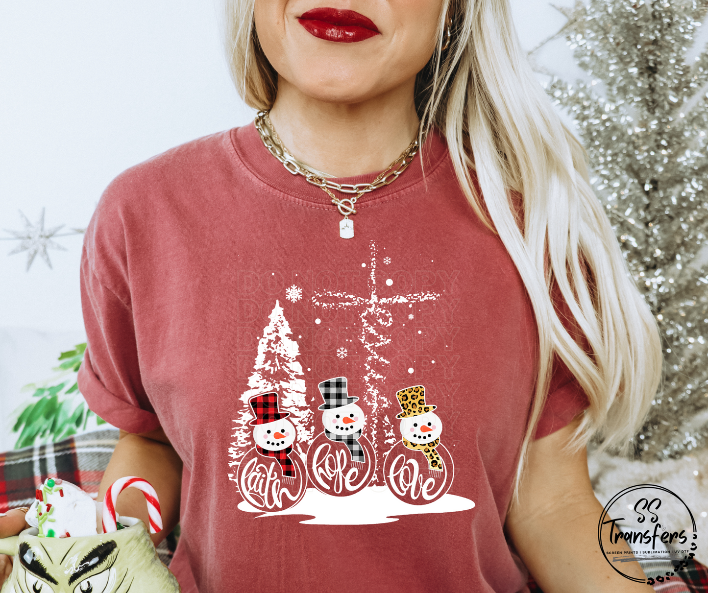 Faith Snowman DTF Transfer