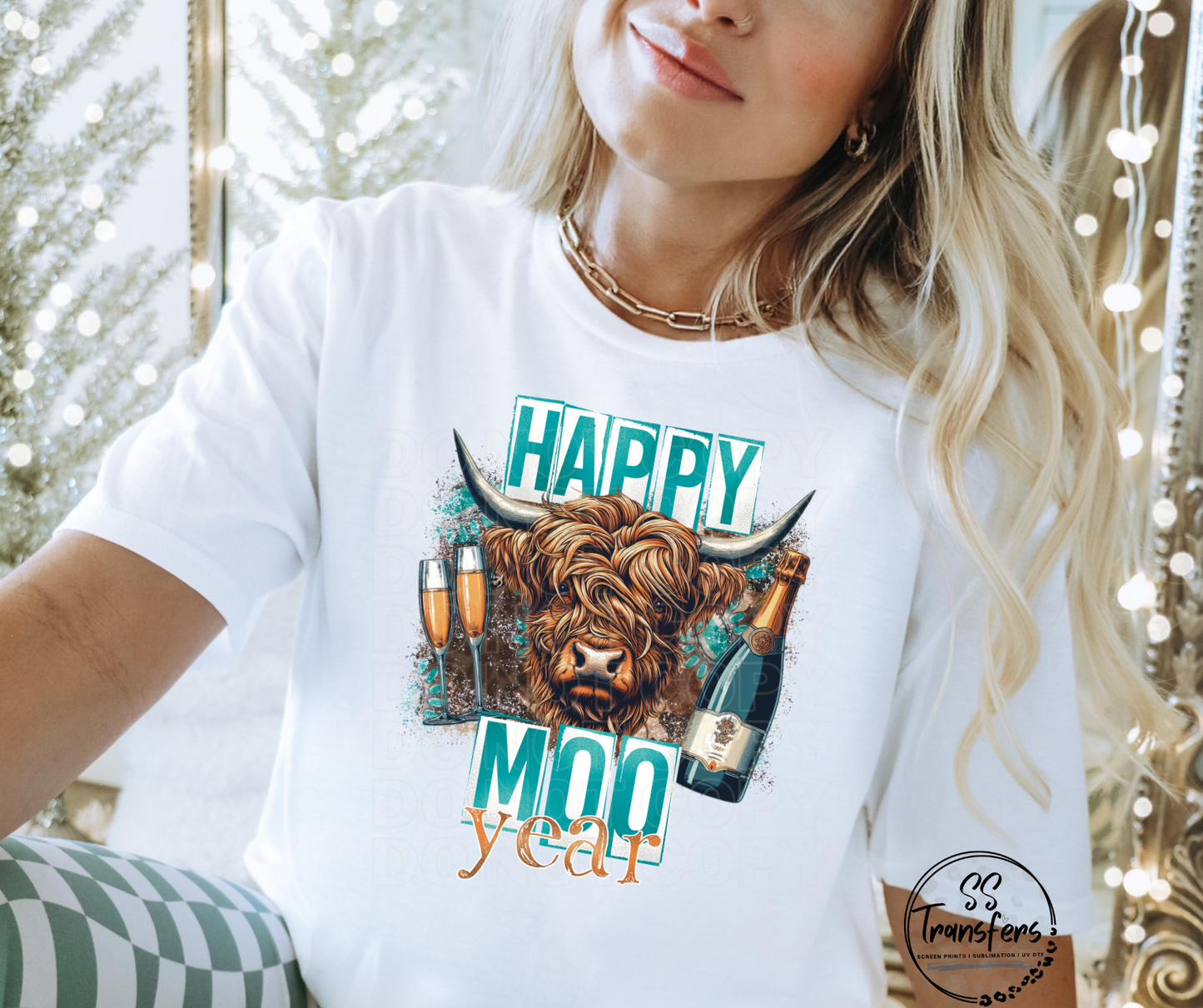Happy Moo Year DTF Transfer
