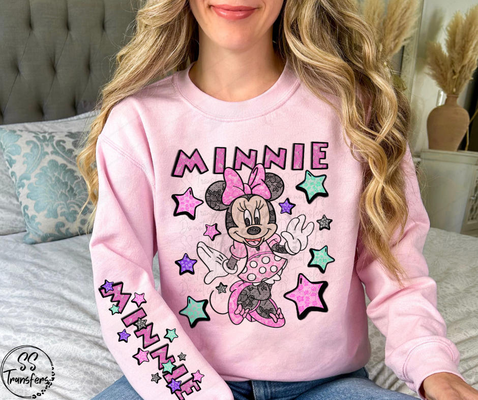 Minnie Faux Lace (w/Sleeve Option) DTF Transfer