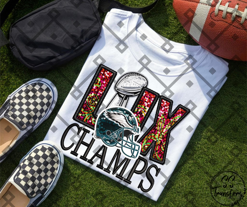 Faux Embroidered Lix Champs (Multiple Colors) DTF Transfer