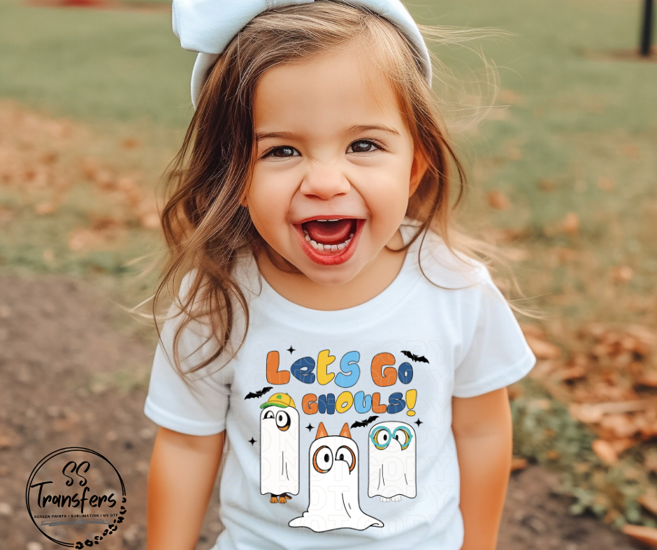 Let's Go Ghouls Ghost Kids DTF Transfer