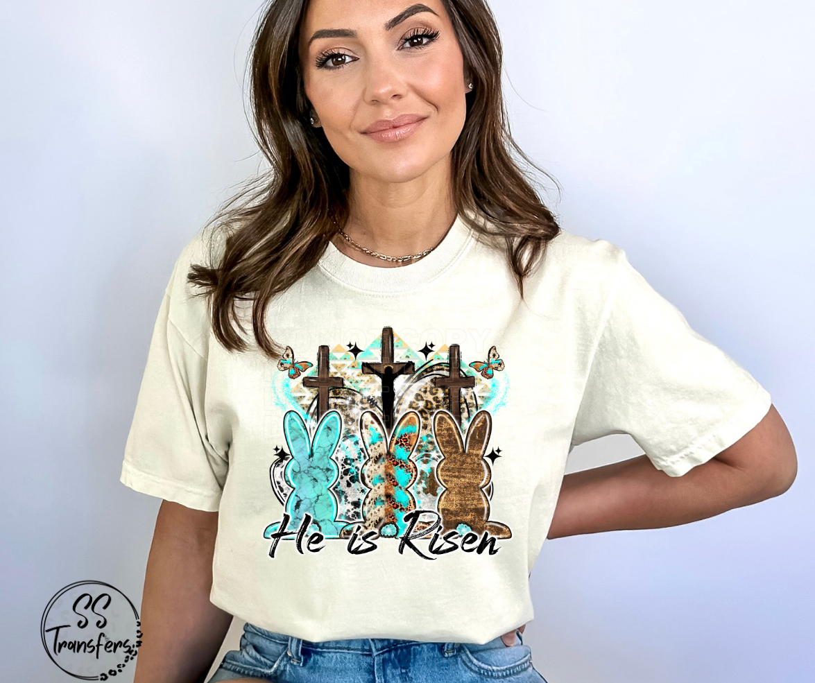 He is Risen Western Bunnies DTF Transfer