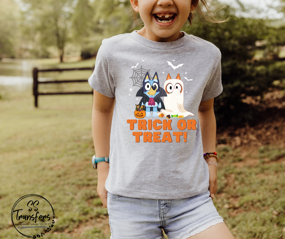 Trick Or Treat Puppies Halloween Kids DTF Transfer