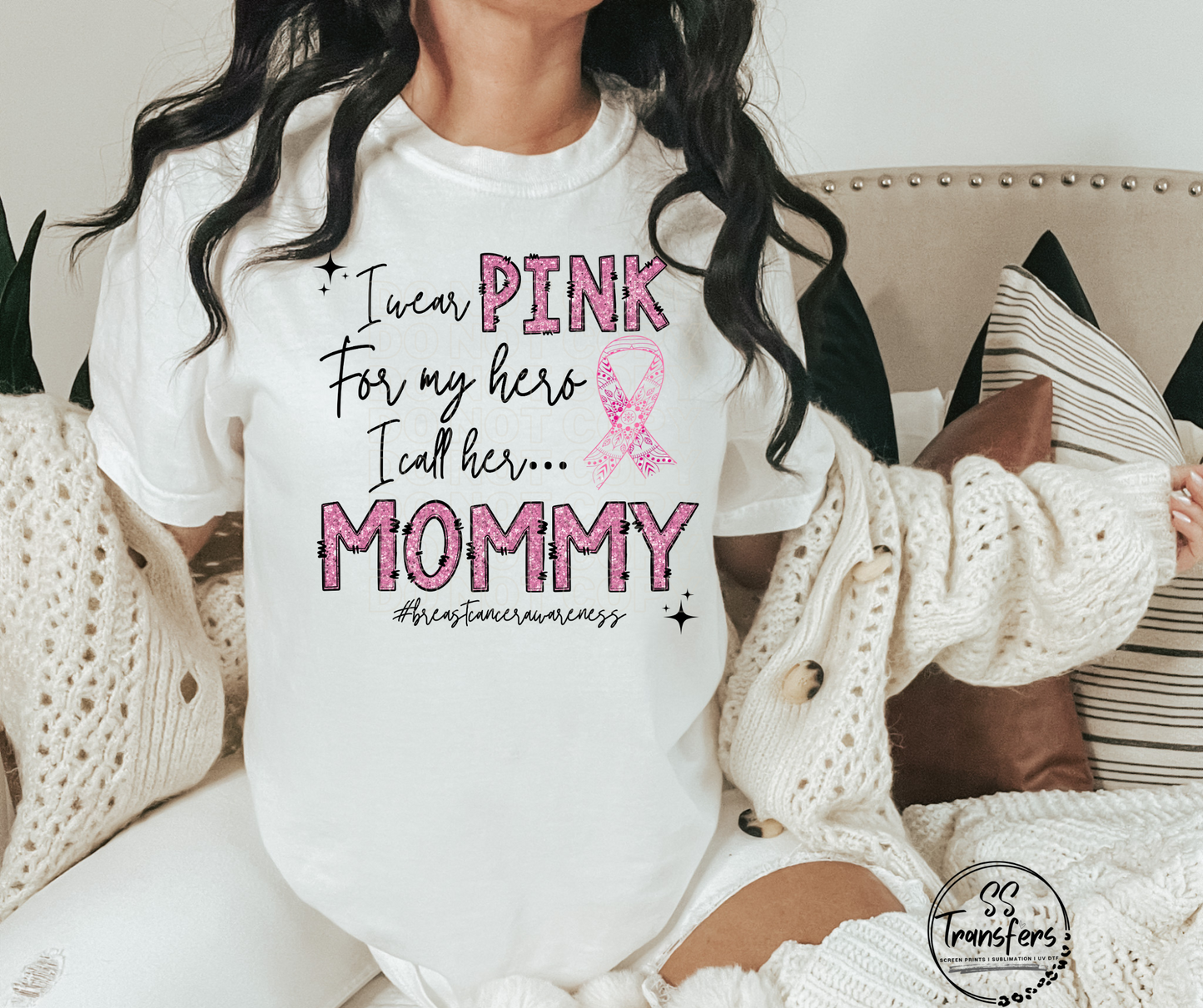 BC Pink Glitter My Hero….(multiple options) DTF Transfer