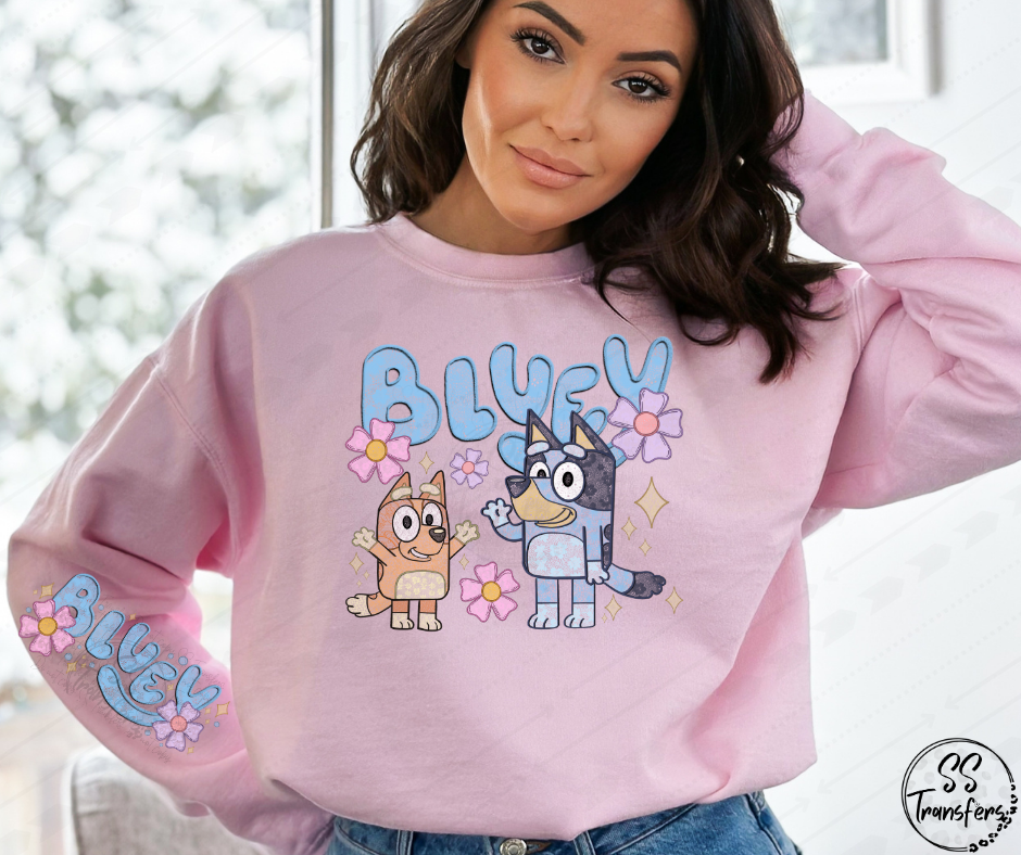 Blue Heeler Faux Lace (w/Sleeve Option) DTF Transfer