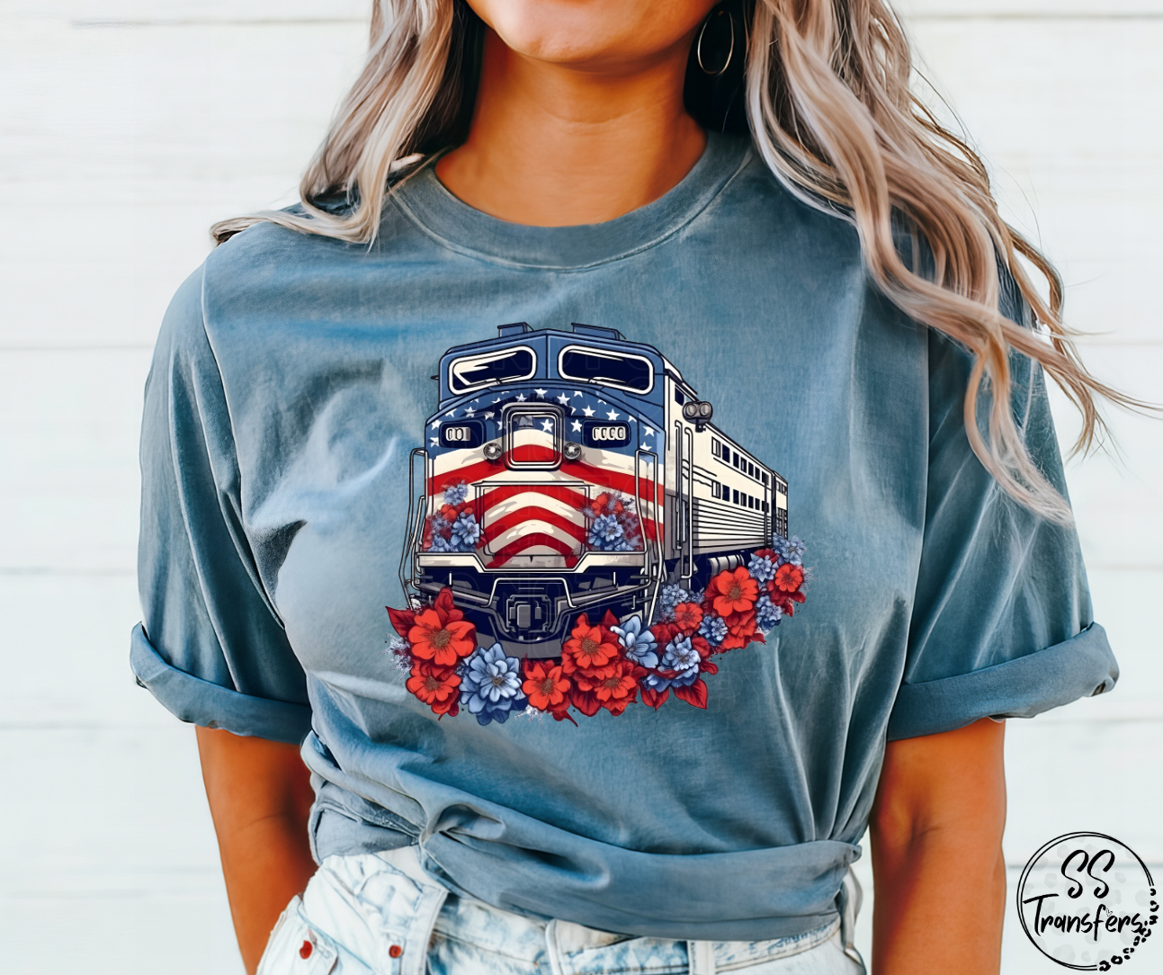 Floral Train DTF Transfer