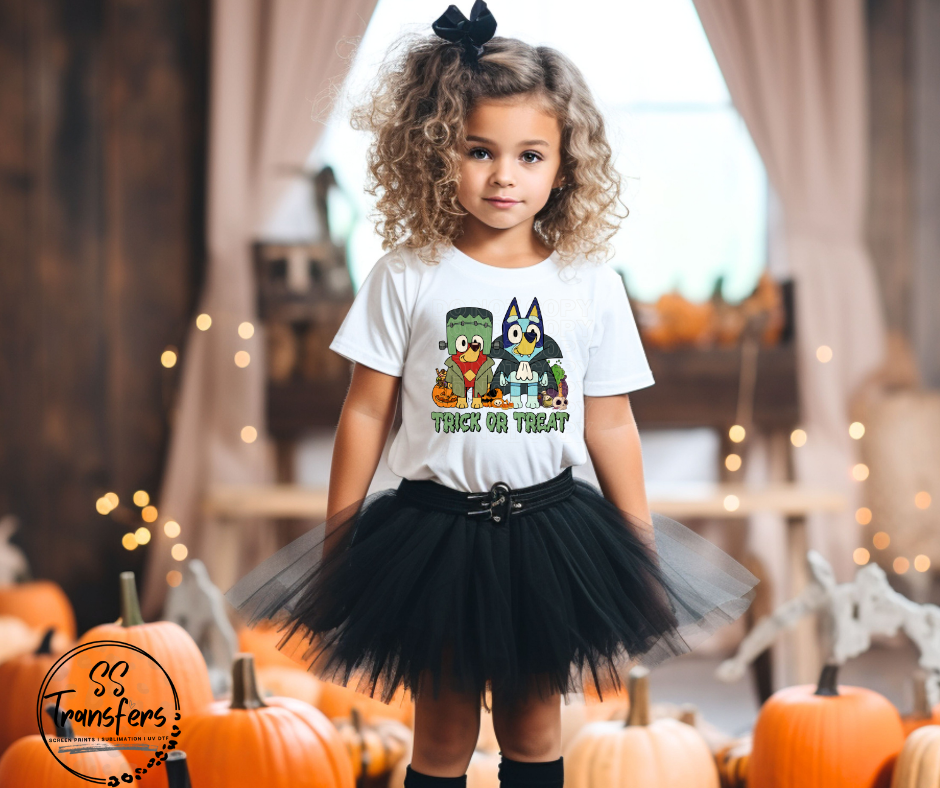 Frankenstein and Vampire Halloween Kids DTF Transfer