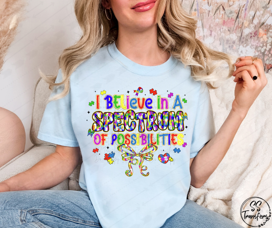 I Believe In A Spectrum Puzzle Pieces DTF Transfer