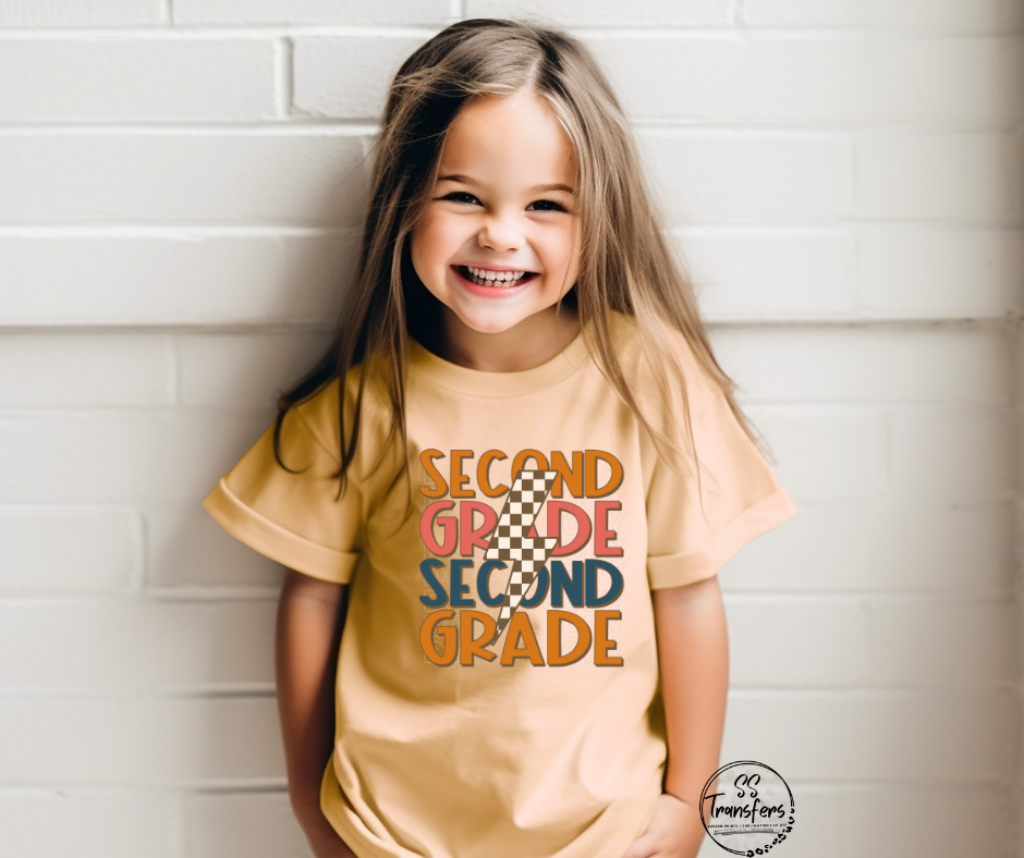 Brown Lightening Bolt School (1st-6th grade) Kids DTF Transfer