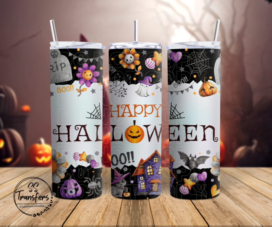 Cute Happy Halloween Sub Tumbler Transfer
