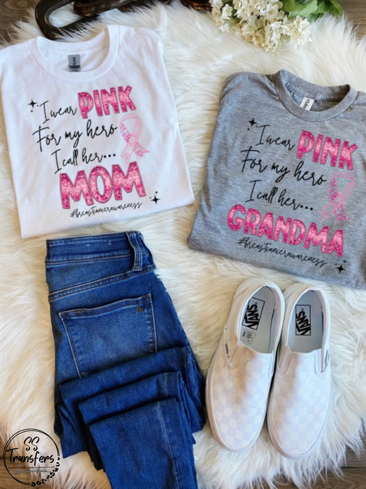 BC Pink Sequins My Hero….(multiple options) DTF Transfer