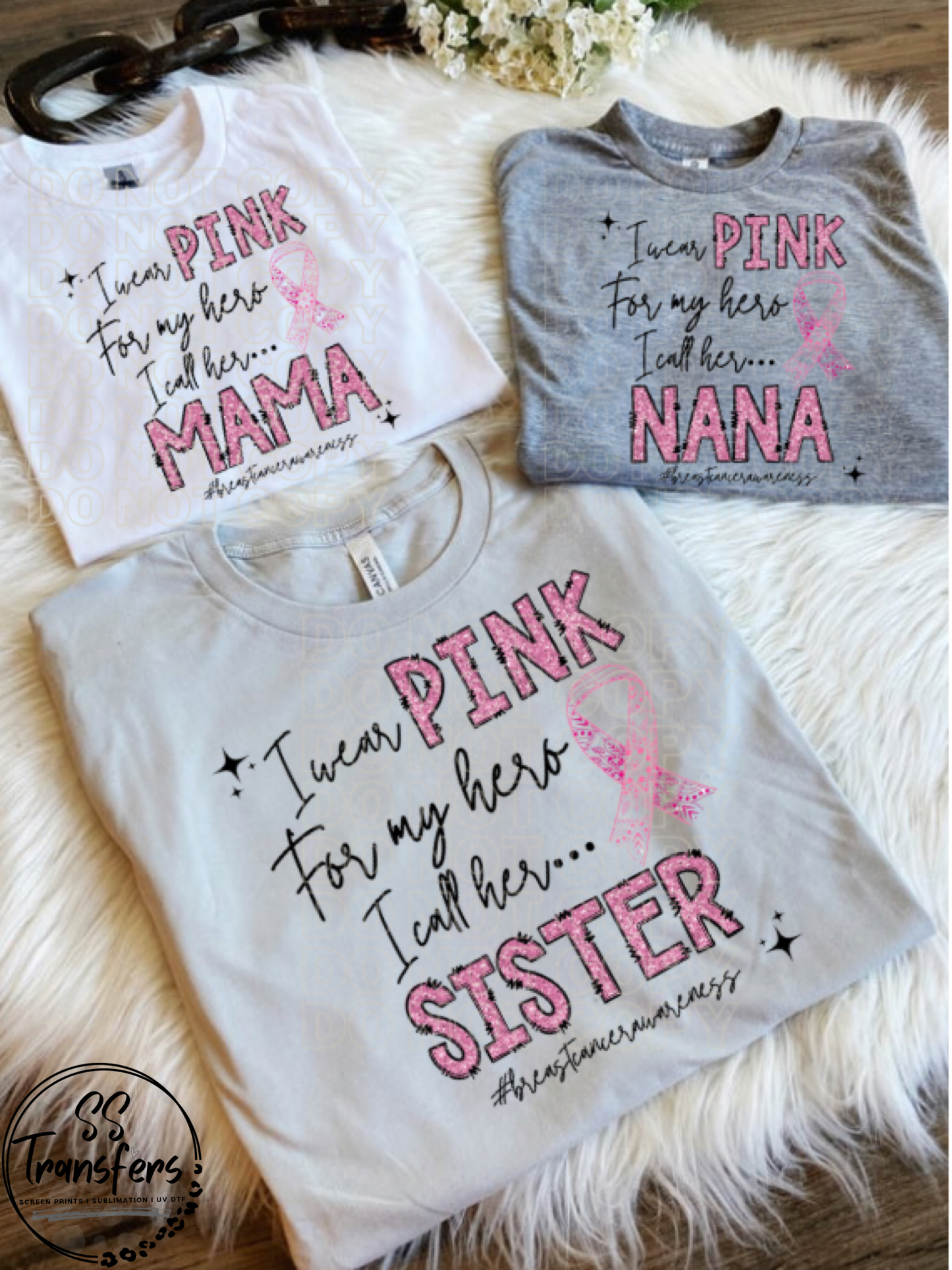 BC Pink Glitter My Hero….(multiple options) DTF Transfer