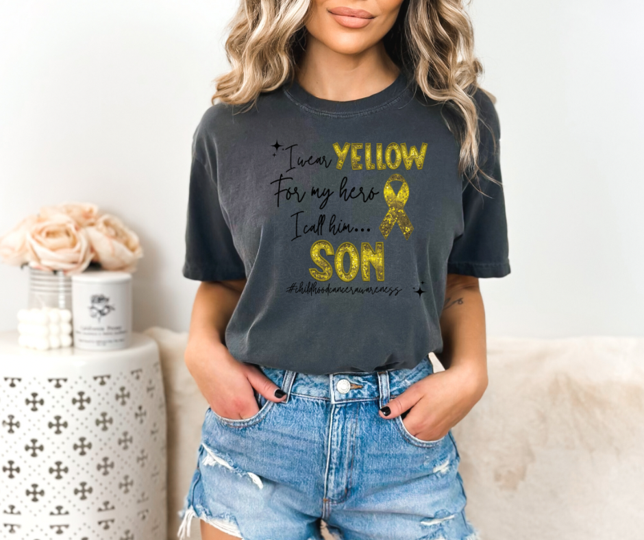 Childhood Yellow Sequins My Hero….(multiple options) DTF Transfer