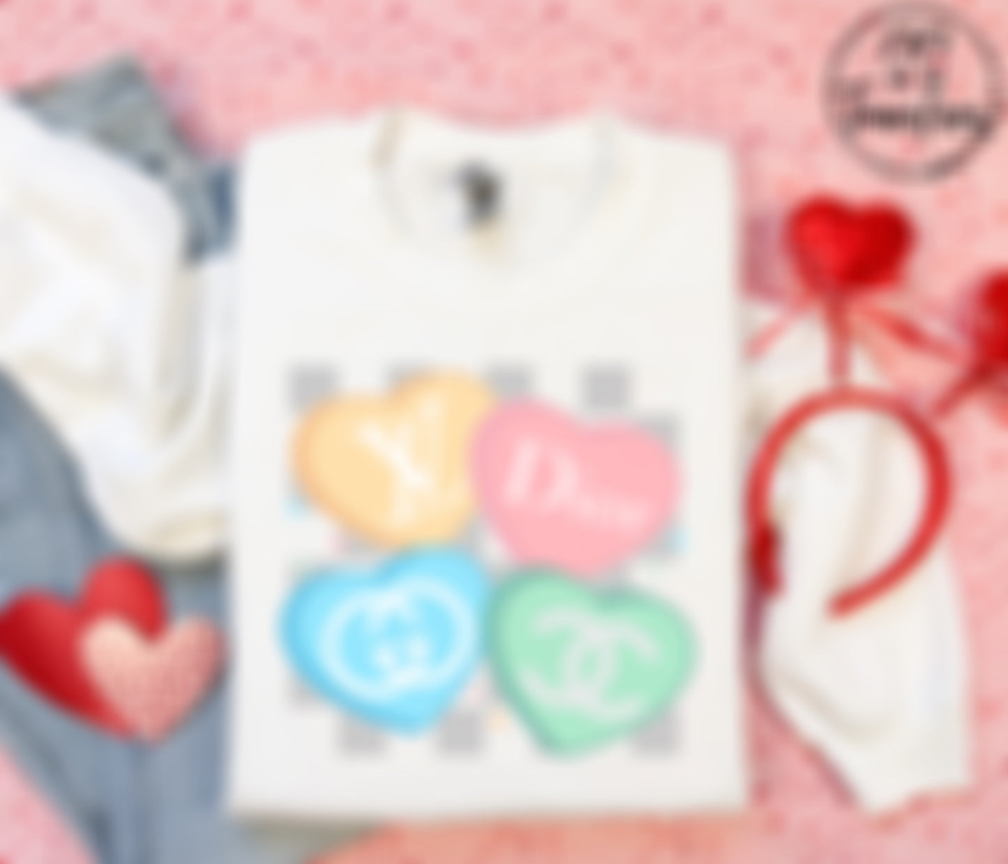 FB Exclusive Designer Hearts DTF Transfer