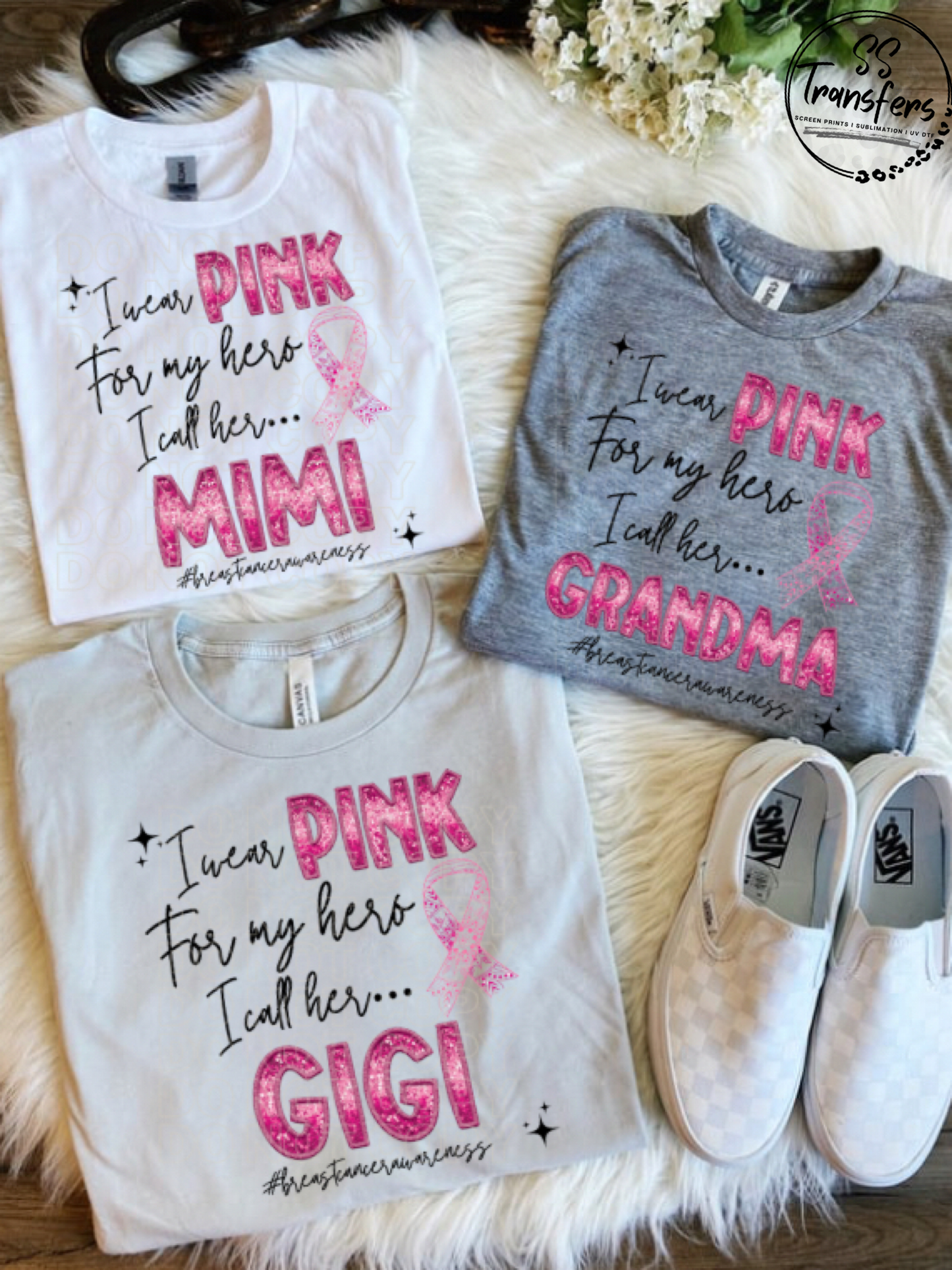 BC Pink Sequins My Hero….(multiple options) DTF Transfer
