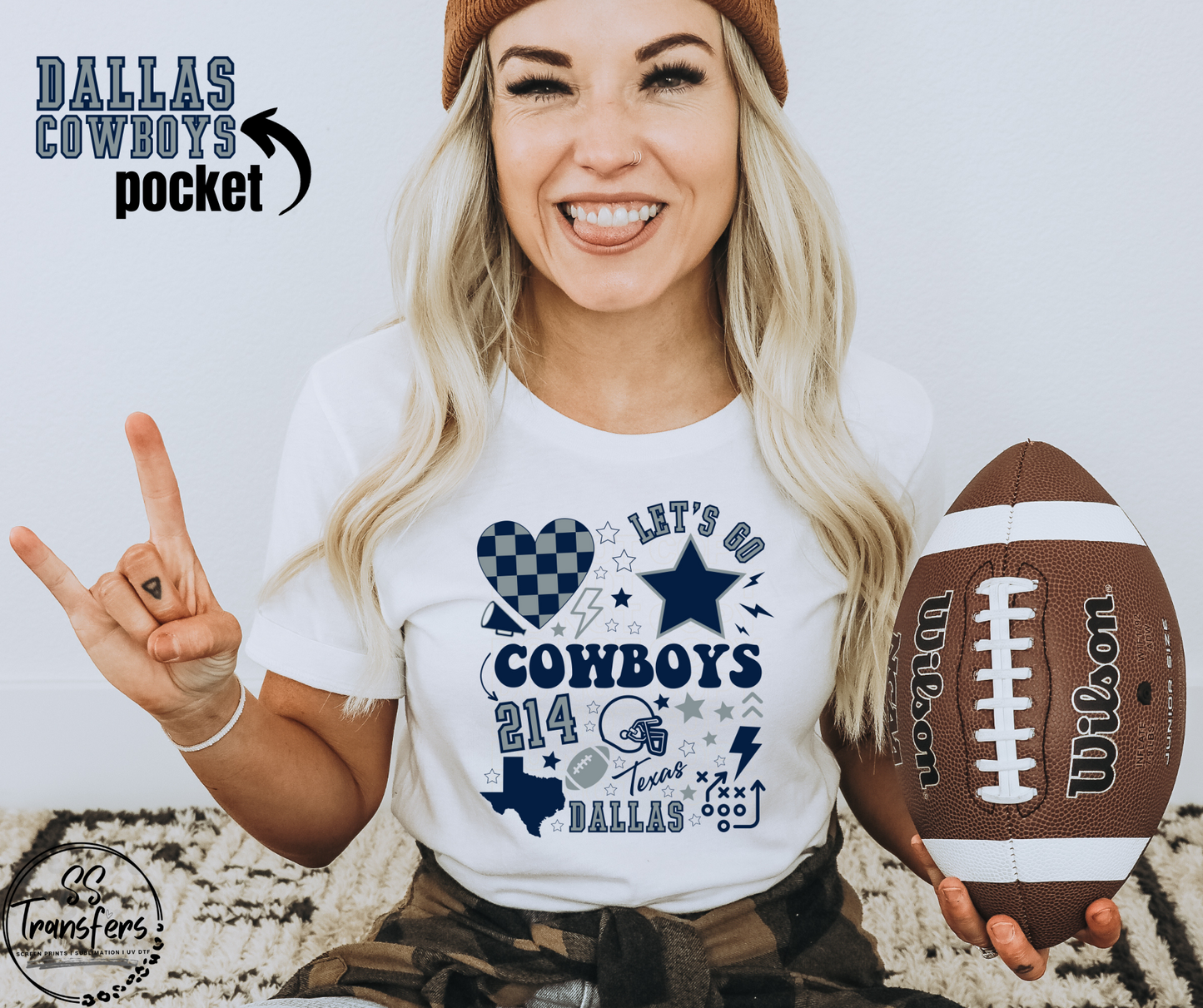 Let’s Go Dallas (pocket included) DTF Transfer